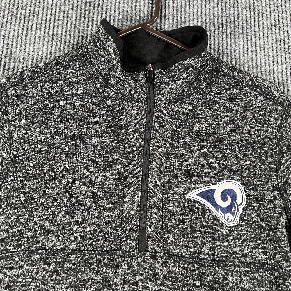 Los Angeles Rams Sweatshirt Pullover Mens Medium Black Long Sleeve 1/4 Zip NFL